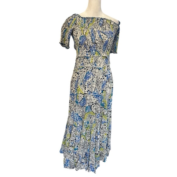 Tuckernuck Poupette St. Barth Soledad Off Shoulder Smocked Midi Dress - Picture 3 of 12